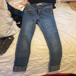 jeans w jewels design on the bottom